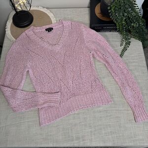 As by Df Womens Pink Long Sleeve Pullover Knit Sweater Top Size XS